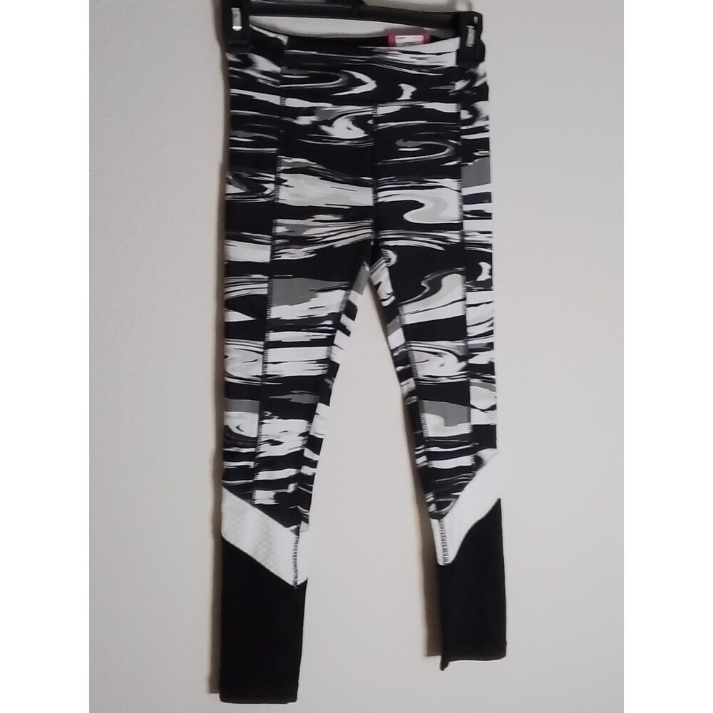 GIRLS SO HI-RISE BLACK/WHITE HI-RISE LEGGING. SZ MEDIUM (8).